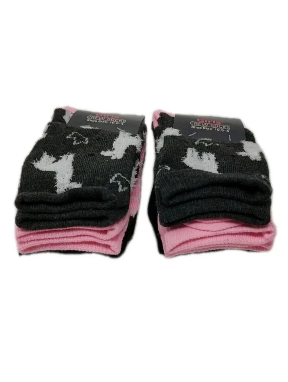 NEW 6 Pairs Girls Llama Crew Socks 2 Packs of 3 Shoe Size 10.5-4Bundle of 2 p